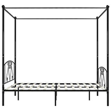 SKM Letto a Baldacchino Nero in Metallo 180x200 cm (29kg)