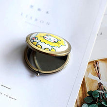 dhcsf Specchio per Il Trucco Portatile Flip Mirror Specchio Pieghevole Trucco Specchio HD Camera da Letto Makeup Specchio (Giallo) Adatto per Ladies Regalo in Ceramica