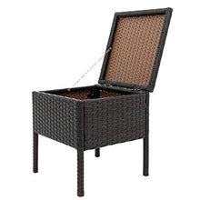Polyrattan Sitzgruppe per 2 persone,Poly Rattan Lounge Set,2 Sessel Bank & Tisch 5cm Dicke Auflagen Sitzgruppe Garten Balkonset Gartenmöbel,Braun
