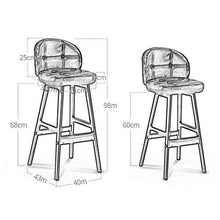 LLT Pratico sgabello Sgabelli di lusso Bar Stool Kitchen Bar colazione cucina contatore sedia di legno solido telaio ergonomico Sedile Carico massimo 130Kg di sicurezza Schienale,verde,60CM
