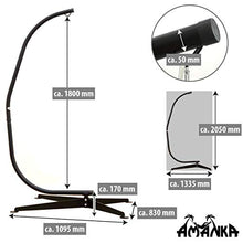 AMANKA Sostegno per Sedia sospesa 205cm Supporto per Appendere Sedile sospeso Max 120Kg Acciaio Nero