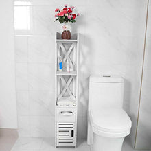 Wyxy Armadietto da Pavimento del Bagno, 2X Armadietto da Bagno in Legno Bianco Scaffale da Bagno Armadio da Bagno, 120 * 22 * 22,5 cm