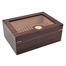 JKCKHA Vetro Trasparente Tetto apribile Visualizza Legno di Cedro Messa Humidor