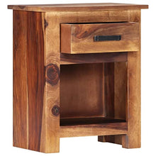 vidaXL Comodino con Cassetto e Vano Aperto Armadietto Resistente Robusto Mobiletto Camera da Notte Colore Naturale Massello di Sheesham
