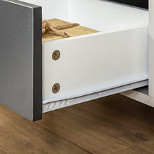 HOMCOM Mobiletto Basso Comodino con Cassetto e Mensola Rimovibile, Gambe in Metallo, per Casa Ufficio, Grigio e Bianco, 40x40x45cm