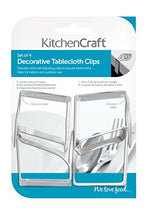 Kitchen Craft KCTCCLEAF Set di Clip Decorative per Tovaglia a Forma di Foglia in Acciaio Inox, Argento