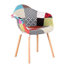 WV LeisureMaster - Sedie da pranzo in tessuto moderno con braccioli patchwork poltrone nordico per soggiorno, sala da pranzo, camera da letto, ufficio, bar, ecc, set da 2 (rosso)