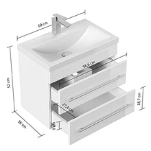 Mobile bagno a terra Mars 600 SlimLine bianco lucido