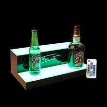 NDHENG Acrilico Illuminato Bottiglia di Liquore Display con Telecomando 2 Livelli Portabottiglie per Casa Festa Bar.(30X20X13CM)