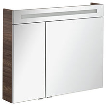 FACKELMANN Armadietto a specchio B.CLEVER/a due ante con cerniere ammortizzate/Dimensioni (L x A x P): ca. 90 x 71 x 16 cm (L x A x P). Armadietto a specchio di alta qualità per il bagno/corpo: marrone scuro