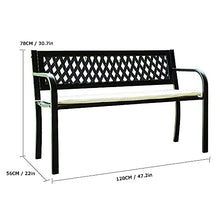 GaoF Panchina per terrazza da Parco Panchina da Esterno con Cuscini, panchina da Giardino in ghisa Resistente alle intemperie, panchina da Cortile a 2 posti con Schienale e
