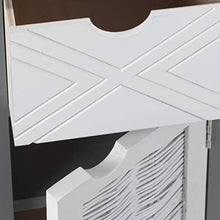 Baroni Comodino in Legno Grigio 1 cassetto e Una Anta Bianchi. Mobiletto da Camera da Letto Pratico e di Design 25X25X59.5cm