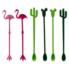 PRETYZOOM 36Pcs Drink Stick Fichi D'india Fenicotteri Cactus Design Agitazione Asta Forniture per Feste Hawaiane per caffè Succo di Latte (Verde Erba 12 Verde Scuro 12 Rosa 6 E ROSEO 6)