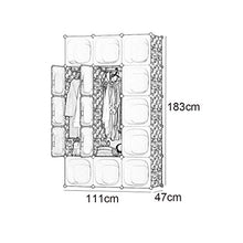 Coffee table FHW Pezzo di plastica di immagazzinaggio Armadi Armadio Guardaroba Semplice assemblato in Resina Composizione di Acciaio Armadio (2 Stili) Guardaroba (Size : 111x47x183cm)