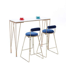 DFREW Sgabelli Sedia da Pranzo Sedie per la Cucina Sgabello Alto Flanella Imbottito Schienale | Pub | Colazione Sgabello | Gambe Metallo Dorato | Carico Massimo 150Kg,Blu,65 cm