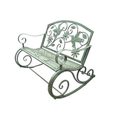LXLH Panca da Giardino Sgabello da 45 Pollici Panca Doppia per Esterni panchina per terrazza, Doppia Sedia retrò in Metallo per mobili da Giardino Sedia a Dondolo, Sedia da Portico Resistente all