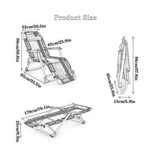 JFFFFWI Sedia Pieghevole Zero Gravity Sedia da Campeggio Sedia Sdraio Zero Gravity per Giardino, Sedia a Sdraio Pieghevole Reclinabili Pieghevoli Metallo Resistente Portatile Lettino reclinabile Mob