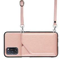 Lanyard - Custodia per carte di credito Oppo A52 / A72 / A92, colore: Oro rosa