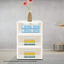 Contenitori impilabili,Scatole di immagazzinaggio del Guardaroba dell'organizzatore del cassetto di plastica,Cesto portaoggetti Make-up Organizzatore Trasparente Multi-Cassetto,42.3 x 45.5 x 20.5cm