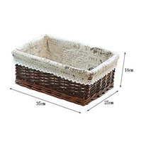 XIXIAO - Cesto portaoggetti in vimini per armadi, cassetti, armadio, cassettiera, cassettiera, cassettiera, 35 x 25 x 14 cm, colore: Marrone