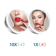 JXING Specchio da Bagno a Parete, Specchio Illuminato da Parete Ingrandimento 10x Specchio USB Ricaricabile, Specchio da Barba Luce LED con 3 Impostazioni di