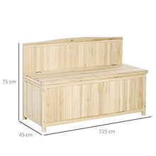 Panchina Contenitore da Giardino 115x45x75 cm in Legno Naturale