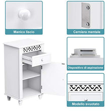 COSTWAY Armadietto da Terra per Bagno, Mobile per Medicine Autoportante, con Armadio e Cassetto (1 Casseto+1 Armadio)