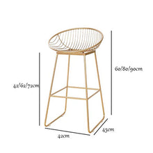LWW Sedie, sgabelli da bar Moderna semplicità per il tempo libero Sedia in metallo Sgabelli da bar Poggiapiedi Sedie da pranzo per colazione Cucina/Pub/Bar,Oro rosa,42 cm