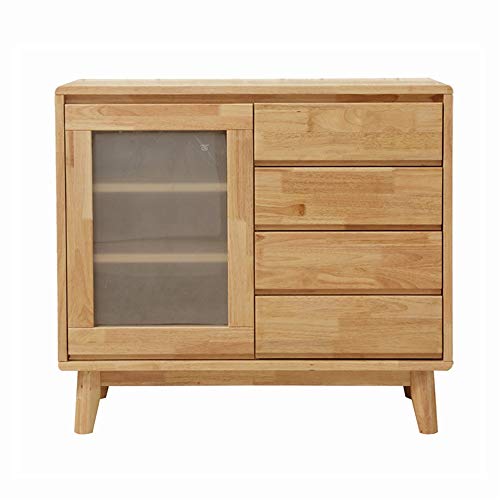 BGROESTWB Armadio per armadietto da Pavimento Mid-Century Modern Buffet Credenza Kitchen Magazzino Mobile Bar Living Room può Essere Usato per la Decorazione (Color : Wood Color, Size : 90x40x80cm)