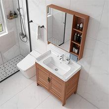 Pavimento in Alluminio Space Bagno Armadio per Mobile Mobile Mobile Banche da Bagno Vanity Set di vanità da Bagno Singolo lavabo (Color : Brown, Size : 48x81x80cm)