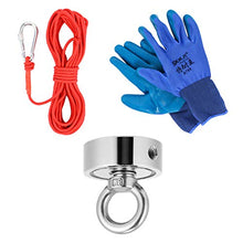 ULTECHNOVO 1 Set Kit Magneti da Pesca Bifacciali con Rampino E Guanti Magnete Rotondo per Pesca Magnetica