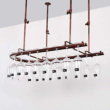 Home Equipment Ceiling Wine Rack Adjustable Height Wall mounted Wine Bottle Holder Metal Iron Wine Glass Holder Goblet Goblet Rack Retro Style Creative Bar Decoration Display Stand Bronze Size: 80