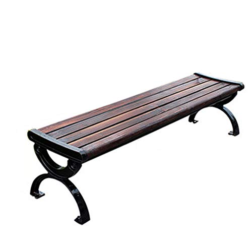 Panchina Da Giardino In Metallo Per Esterni, Struttura In Alluminio Pressofuso E Panca Da Giardino In Legno Anticorrosivo, Panchina Da Portico Retrò Con Bracciolo Schienale,prato Quadrato Per Terraz