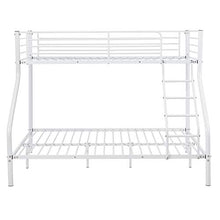[neu.haus] Letto a Castello Metallo 2 Materassi a Schiuma Fredda Barriera anticaduta 200cm x 140/90cm Letto per Bambini Bianco