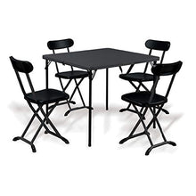 BIACCHI Set Tavolo + 4 sedie in Acciaio Pieghevole Antracite salvaspazio Esterno Horeca