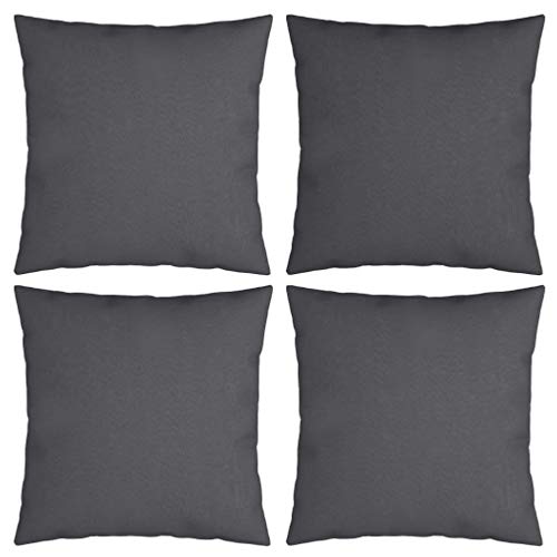 vidaXL Cuscini Decorativi 4 pz Antracite 50x50 cm in Tessuto