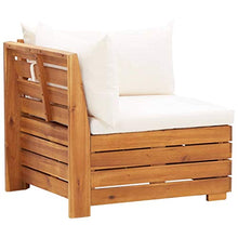 Tidyard Set Divani Giardino con Cuscini, Set di Mobili da Giardino, Set Divano Esterno Legno Acacia Bianco Crema 6 pz