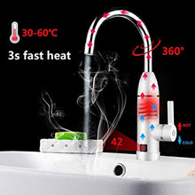 KKAAMYND Piccolo Display LCD, Rubinetto Elettrico istantaneo 3000 W, scaldabagno con scaldabagno (Bianco), Acciaio Inox di Alta qualità, Materiale ottimizzato