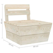 Tidyard 2 pz Set Divano Pallet da Giardino con Tavolino in Legno di Abete Impregnato,Poltrona da Giardino per Esterno in Legno con Tavolino,Poltrona Divano in Legno da Esterno