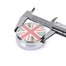 Contenitore rotondo per pillole con bandiera inglese di rose Union Jack a 3 scomparti, in metallo, per medicina e vitamina