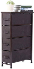 GWFVA Cassettiera Stretta con 4 cesti in Tessuto, 45 x 30 x 95 cm, Organizer Multiuso per Camera da Letto con cassetti Stile Classico