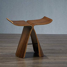 HHXD Sgabello in legno Qualità Noce/Piccoli Panca Farfalla Forma/Sgabello per il bagno per il Bagno Doccia Sauna/Come mostrato / 44×32×42 cm