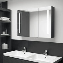 vidaXL Armadietto Bagno con Specchio e Luci LED con Ante e Ripiani Interni Elegante Moderno Funzionale Mobiletto Pensile 89x14x62 cm MDF e Melamina