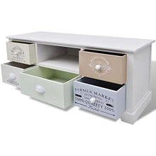 Festnight- Mobile TV/Comò e cassettiere Chic in Legno,con 5 cassetti in Diversi Colori,Stile casa di Campagna Francese,può Essere utilizzato Come mobiletto Basso, Mobile per Hi-Fi,credenza, ECC.