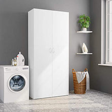 Festnight Armadio Vestiti,Armadio Moderno,Armadio Camera da Letto,Armadio Bianco,Armadietto Vestiti Bianco in Truciolato,Armadietto Bianco,Armadietto Ripostiglio,Armadio Bagno 80x35,5x180 cm