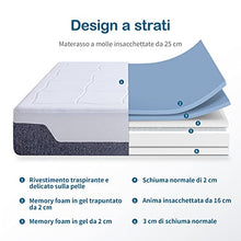 Amazon Basics - Materasso con gel/memory foam, molle incapsulate, 140 x 200 cm
