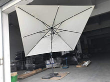 FP-TECH OMBRELLONE da Giardino DECENTRATO 3X3 ORIENTABILE Girevole A 360° PALO Alluminio (Struttura Antracite e Telo Bianco)