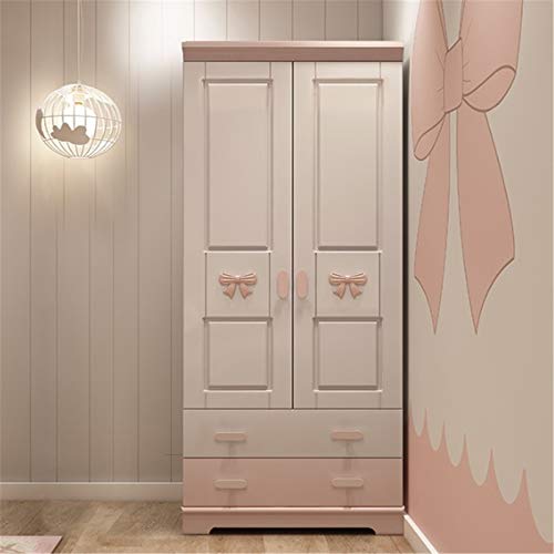 SuDeLLong Armadio per Bambini Semplice Appartamento Piccolo Moderno Appartamento Semplice Guardaroba casa Camera da Letto Armadio Armadio Armadio Anta (Colore : Pink1, Size : 200x62.7x80cm)