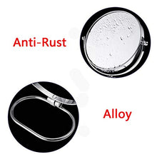 Specchio per trucco girevole ingrandimento fronte/retro 1X/3X da 7 pollici con supporti pivot a 360°, specchio per appendere pieghevole pieghevole cromato per camera da letto e bagno, argento