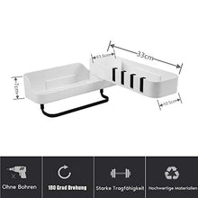 Mensola per doccia senza foratura, mensola angolare per bagno, con 4 ganci, colore: bianco
